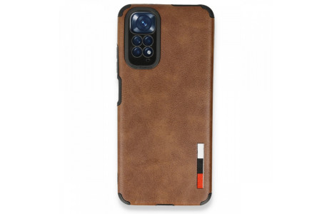 Newface Xiaomi Redmi Note 11S Kılıf Loop Deri Silikon - Kahverengi