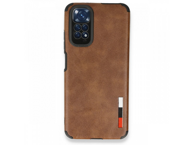 Newface Xiaomi Redmi Note 11S Kılıf Loop Deri Silikon - Kahverengi