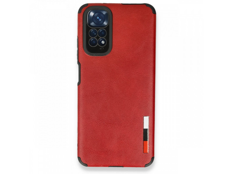 Newface Xiaomi Redmi Note 11S Kılıf Loop Deri Silikon - Kırmızı