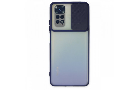 Newface Xiaomi Redmi Note 11S Kılıf Palm Buzlu Kamera Sürgülü Silikon - Lacivert