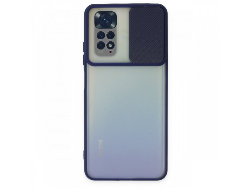 Newface Xiaomi Redmi Note 11S Kılıf Palm Buzlu Kamera Sürgülü Silikon - Lacivert