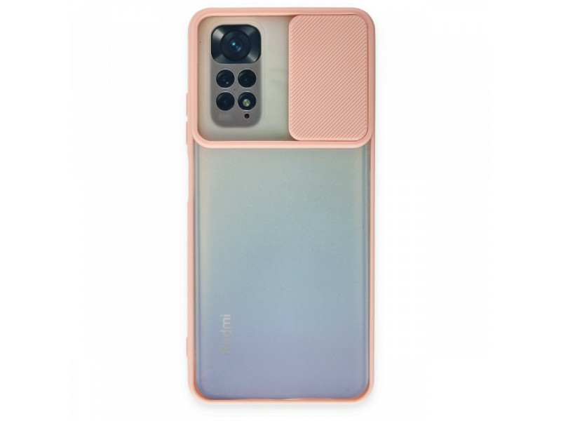 Newface Xiaomi Redmi Note 11S Kılıf Palm Buzlu Kamera Sürgülü Silikon - Pembe