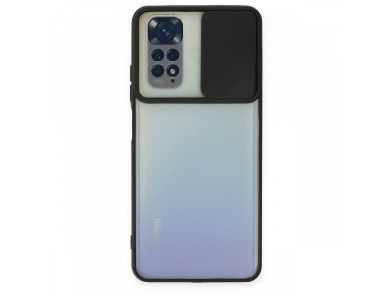 Newface Xiaomi Redmi Note 11S Kılıf Palm Buzlu Kamera Sürgülü Silikon - Siyah