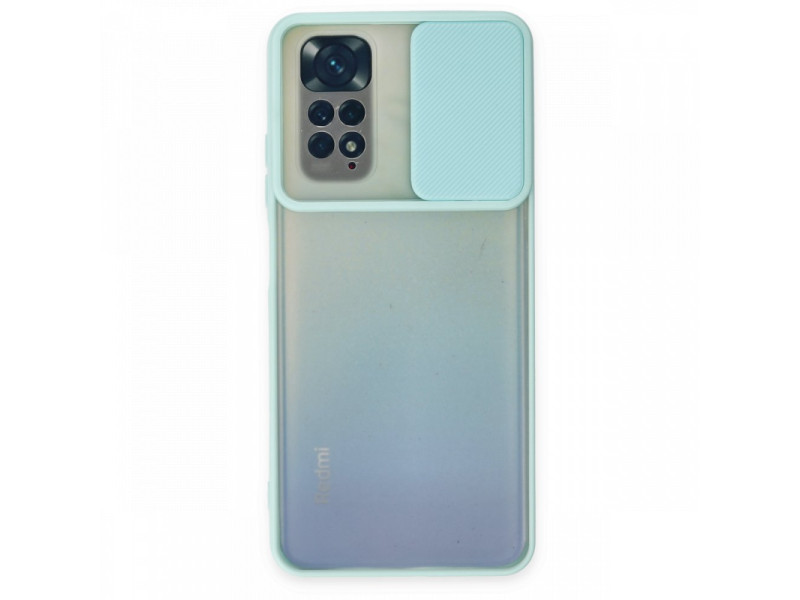 Newface Xiaomi Redmi Note 11S Kılıf Palm Buzlu Kamera Sürgülü Silikon - Turkuaz
