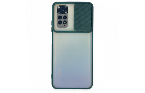 Newface Xiaomi Redmi Note 11S Kılıf Palm Buzlu Kamera Sürgülü Silikon - Yeşil