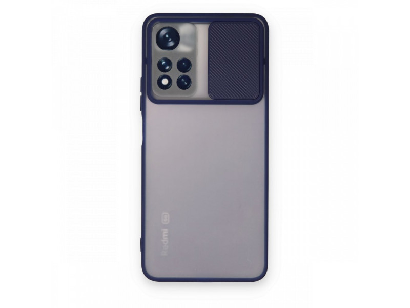 Newface Xiaomi Redmi Note 11T Kılıf Palm Buzlu Kamera Sürgülü Silikon - Lacivert