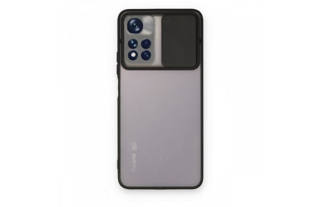 Newface Xiaomi Redmi Note 11T Kılıf Palm Buzlu Kamera Sürgülü Silikon - Siyah