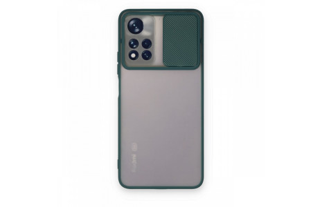 Newface Xiaomi Redmi Note 11T Kılıf Palm Buzlu Kamera Sürgülü Silikon - Yeşil