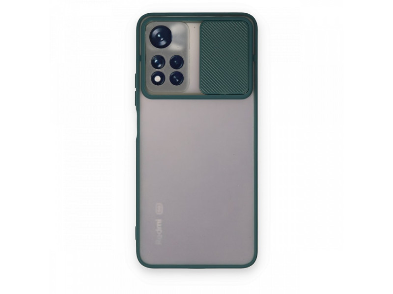 Newface Xiaomi Redmi Note 11T Kılıf Palm Buzlu Kamera Sürgülü Silikon - Yeşil