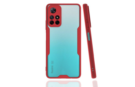 Newface Xiaomi Redmi Note 11T Kılıf Platin Silikon - Kırmızı
