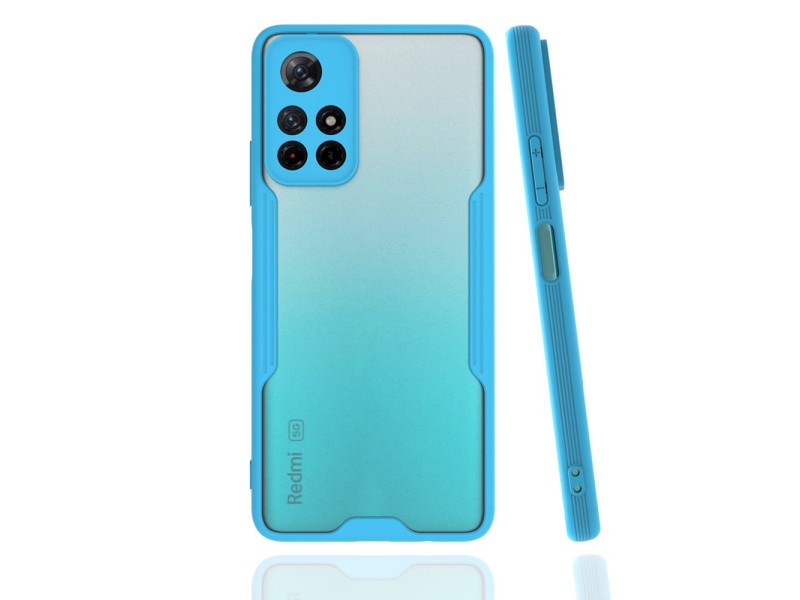 Newface Xiaomi Redmi Note 11T Kılıf Platin Silikon - Mavi