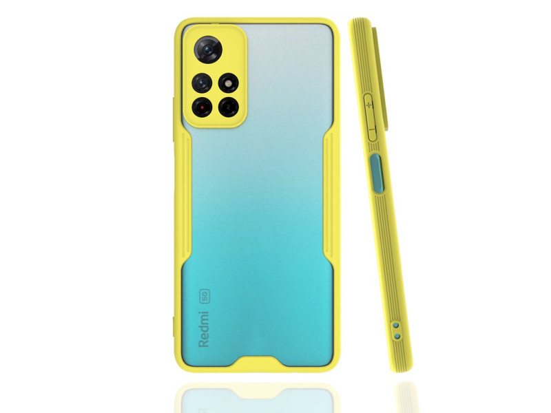 Newface Xiaomi Redmi Note 11T Kılıf Platin Silikon - Sarı