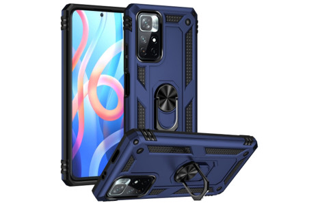 Newface Xiaomi Redmi Note 11T Kılıf Sofya Yüzüklü Silikon Kapak - Lacivert