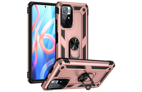 Newface Xiaomi Redmi Note 11T Kılıf Sofya Yüzüklü Silikon Kapak - Rose