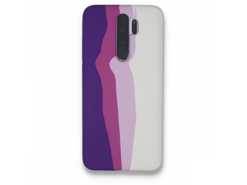 Newface Xiaomi Redmi Note 8 Pro Kılıf Ebruli Lansman Silikon - Mor-Beyaz