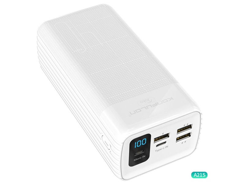 Konfulon A21S Led Işıklı Powerbank 40.000 mAh - Beyaz