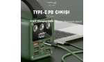 Konfulon A28Q 60.000 mAh 1 Adet 22.5W Usb / 1 Adet 20W Type-C ve 5 Adet 15W Usb Çıkışlı PD Powerbank - Yeşil