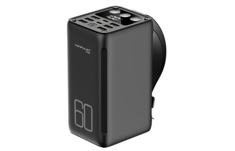 Konfulon A28Q 60.000 mAh 1 Adet 22.5W Usb / 1 Adet 20W Type-C ve 5 Adet 15W Usb Çıkışlı PD Powerbank - Siyah