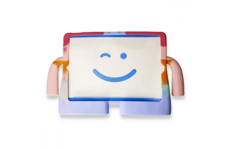 Newface iPad 10.2 (7.nesil) Kılıf Tablet Popit Standlı Silikon - Lila - Turkuaz