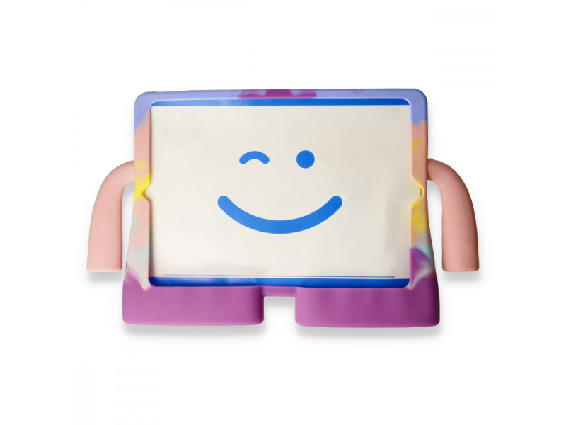 Newface iPad 10.2 (7.nesil) Kılıf Tablet Popit Standlı Silikon - Mor - Turkuaz