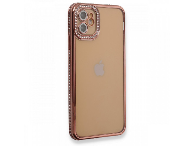 Newface iPhone 11 Kılıf Joke Taşlı Silikon - Pembe