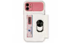 Newface iPhone 11 Kılıf Klik Yüzüklü Kartvizitli Silikon - Beyaz