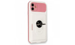 Newface iPhone 11 Kılıf Klik Yüzüklü Kartvizitli Silikon - Beyaz