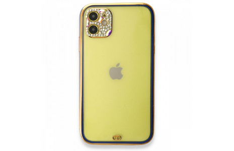 Newface iPhone 11 Kılıf Liva Taşlı Silikon - Lacivert