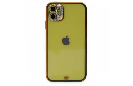 Newface iPhone 11 Kılıf Liva Taşlı Silikon - Yeşil