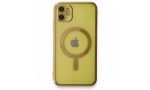 Newface iPhone 11 Kılıf Magneticsafe Lazer Silikon - Gold