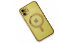 Newface iPhone 11 Kılıf Magneticsafe Lazer Silikon - Gold