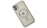 Newface iPhone 11 Kılıf Magneticsafe Lazer Silikon - Gümüş