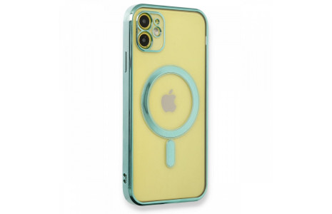 Newface iPhone 11 Kılıf Magneticsafe Lazer Silikon - Haki Yeşil