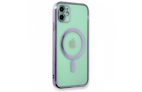 Newface iPhone 11 Kılıf Magneticsafe Lazer Silikon - Mor