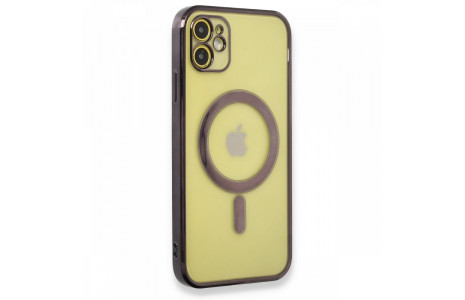 Newface iPhone 11 Kılıf Magneticsafe Lazer Silikon - Siyah