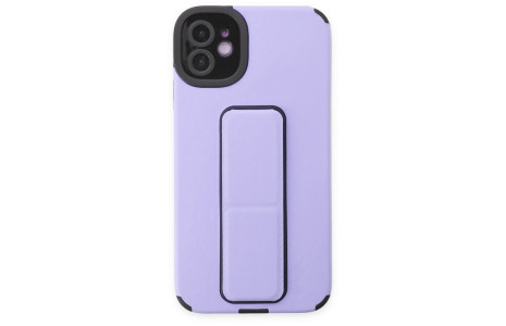 Newface iPhone 11 Kılıf Mega Standlı Silikon - Lila