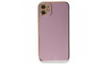 Newface iPhone 11 Kılıf Volet Silikon - Mor