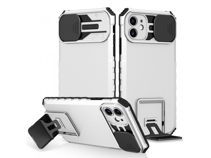 Newface iPhone 11 Kılıf Walker Standlı Kapak - Beyaz