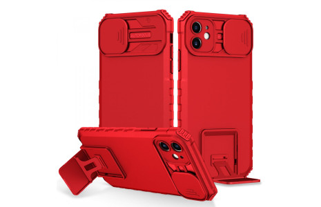 Newface iPhone 11 Kılıf Walker Standlı Kapak - Kırmızı