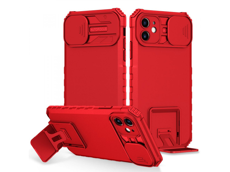 Newface iPhone 11 Kılıf Walker Standlı Kapak - Kırmızı