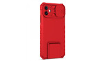 Newface iPhone 11 Kılıf Walker Standlı Kapak - Kırmızı
