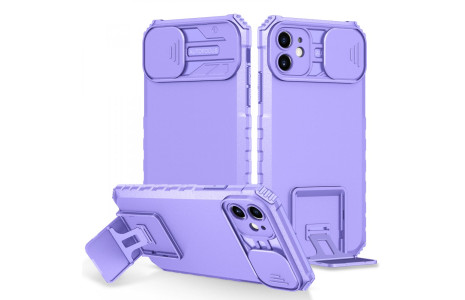 Newface iPhone 11 Kılıf Walker Standlı Kapak - Lila