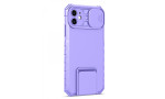 Newface iPhone 11 Kılıf Walker Standlı Kapak - Lila