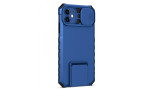Newface iPhone 11 Kılıf Walker Standlı Kapak - Mavi