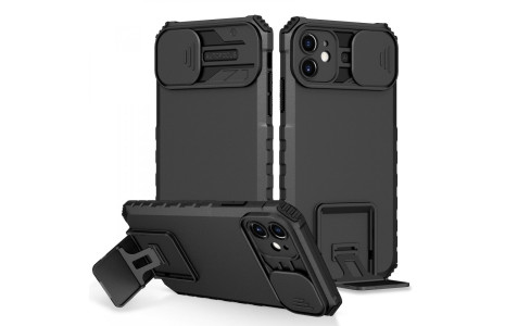 Newface iPhone 11 Kılıf Walker Standlı Kapak - Siyah