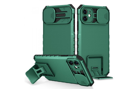 Newface iPhone 11 Kılıf Walker Standlı Kapak - Yeşil