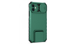 Newface iPhone 11 Kılıf Walker Standlı Kapak - Yeşil