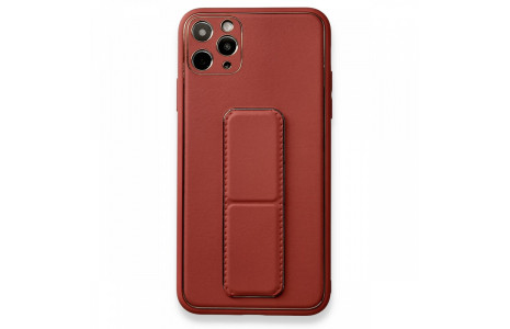 Newface iPhone 11 Pro Kılıf Coco Deri Standlı Kapak - Fuşya