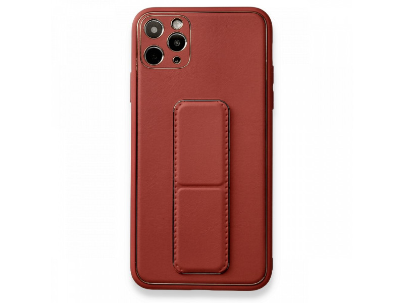 Newface iPhone 11 Pro Kılıf Coco Deri Standlı Kapak - Fuşya