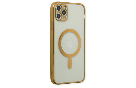 Newface iPhone 11 Pro Kılıf Magneticsafe Lazer Silikon - Gold